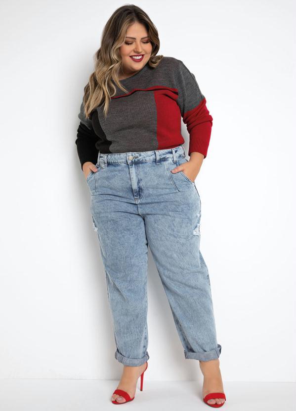 Sawary Jeans - Calça Jeans Slouchy Destroyed Sawary Plus Size 3