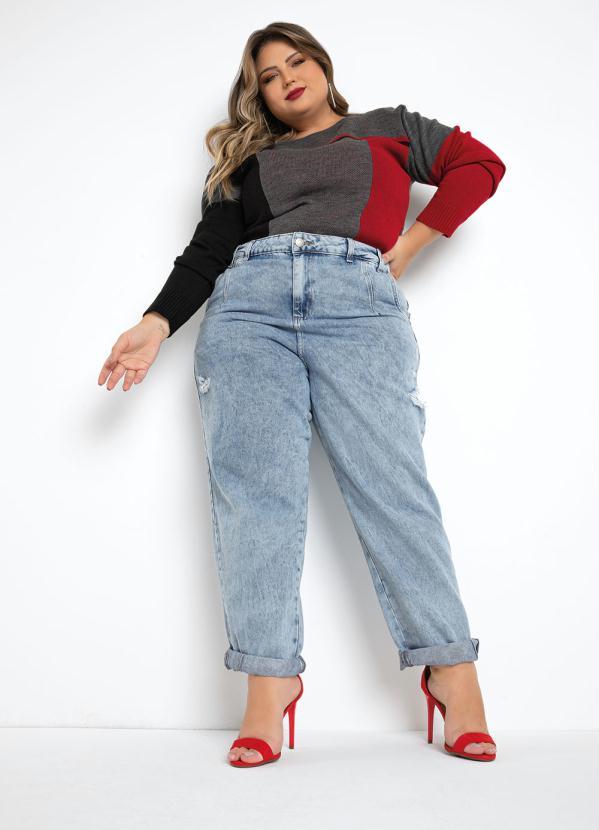 Sawary Jeans - Calça Jeans Slouchy Destroyed Sawary Plus Size 4