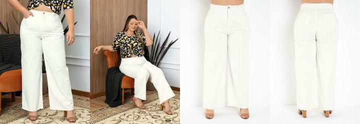 Cala Off White com Bolsos Plus Size