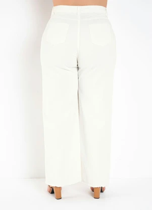 Marguerite - Calça Off White com Bolsos Plus Size - MARGUERITE