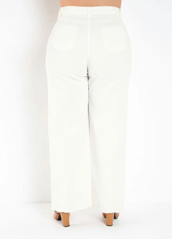 Marguerite - Calça Off White com Bolsos Plus Size 4