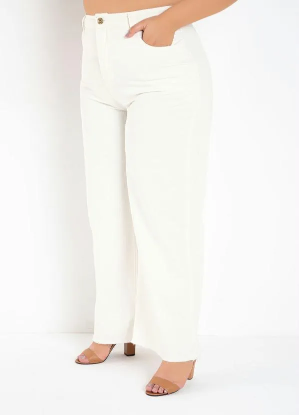 Marguerite - Calça Off White com Bolsos Plus Size 5