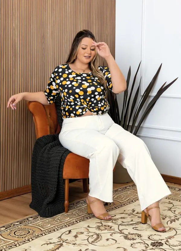 Marguerite - Calça Off White com Bolsos Plus Size 9