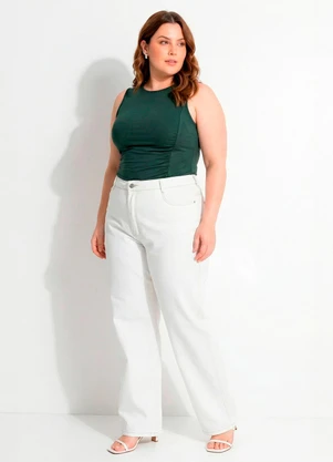 Marguerite - Calça Off White em Jeans - MARGUERITE