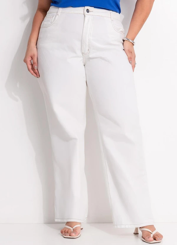 Marguerite - Calça Off White em Jeans 5