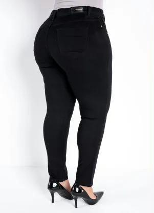 Sawary Jeans - Calça Preta Cigarrete Justa Plus Size Sawary - SAWARY JEANS