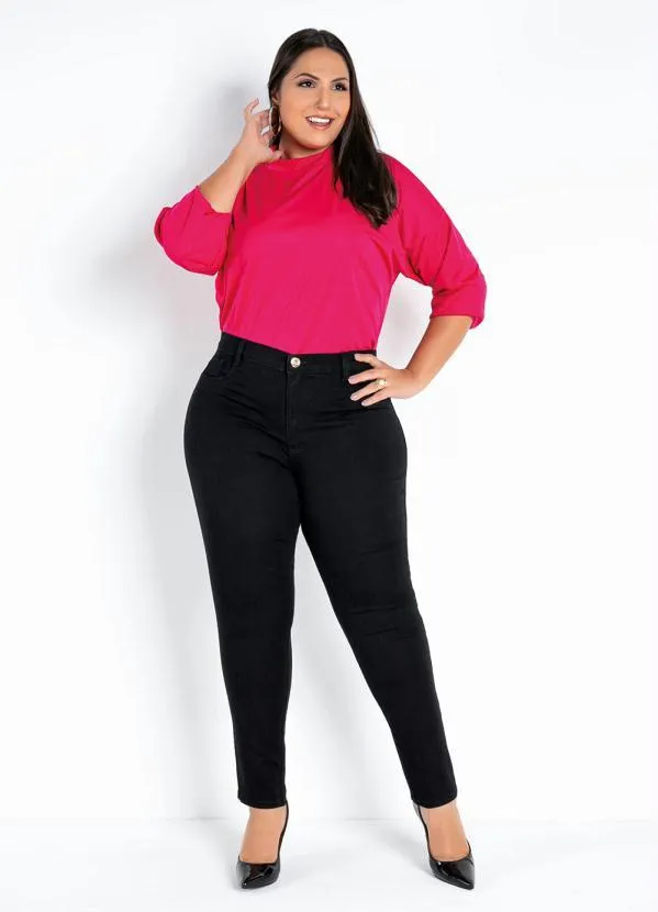 Sawary Jeans - Calça Preta Cigarrete Justa Plus Size Sawary 2