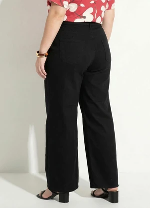 Marguerite - Calça Preta Jeans com Cinto - MARGUERITE