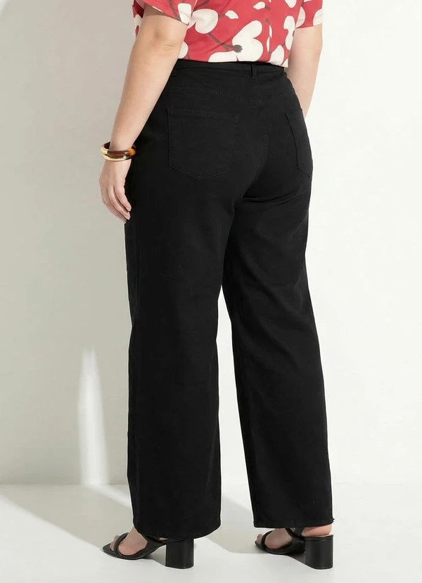 Calca preta jeans com cinto - MARGUERITE