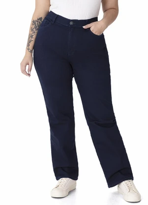 Malwee - Calça Reta Jeans Plus Azul Escuro - MALWEE