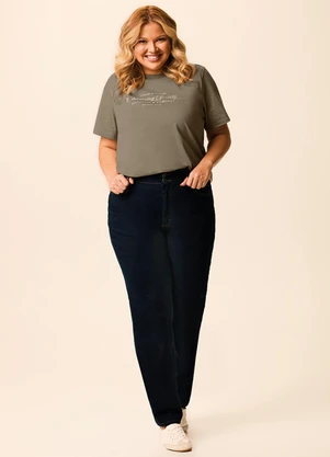 Malwee - Calça Reta Jeans Stretch Azul Escuro - MALWEE