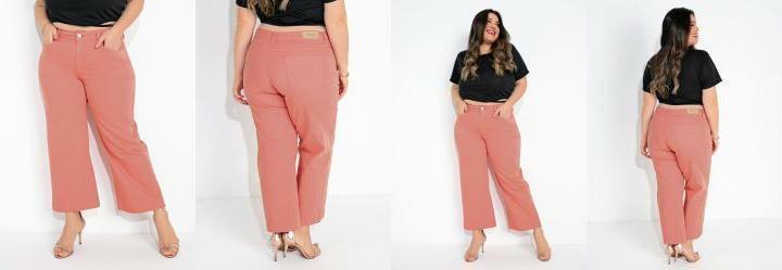 Cala Reta Salmo com Bolsos Sawary Plus Size