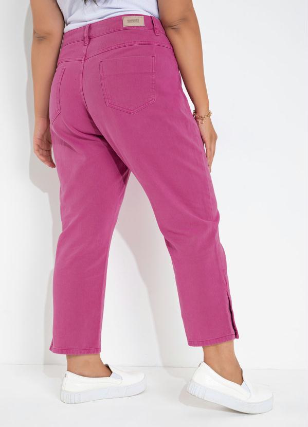 Sawary Jeans - Calça Rosa com Fendas Plus Size Sawary 2