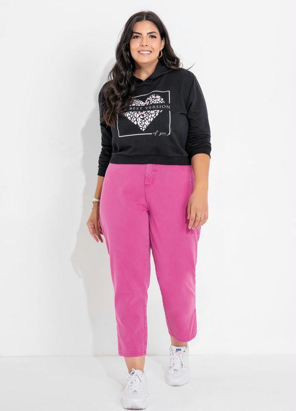 Sawary Jeans - Calça Rosa com Fendas Plus Size Sawary 4