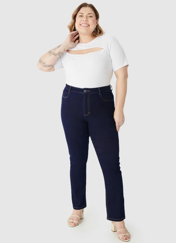 Malwee - Calça Skinny Jeans PlusAzul Escuro 4