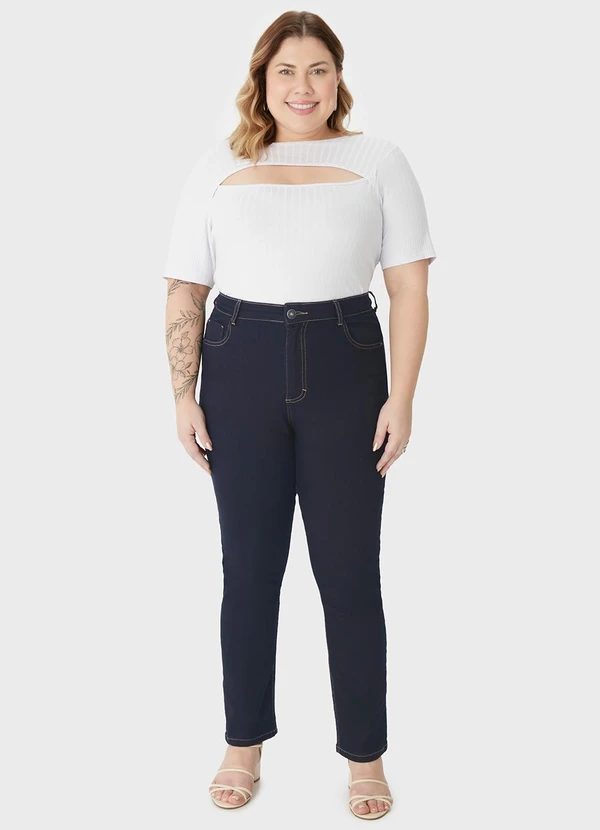 Malwee - Calça Skinny Jeans PlusAzul Escuro 2