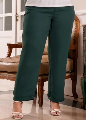 Marguerite - Calça Verde Escuro em Crepe Plano - MARGUERITE