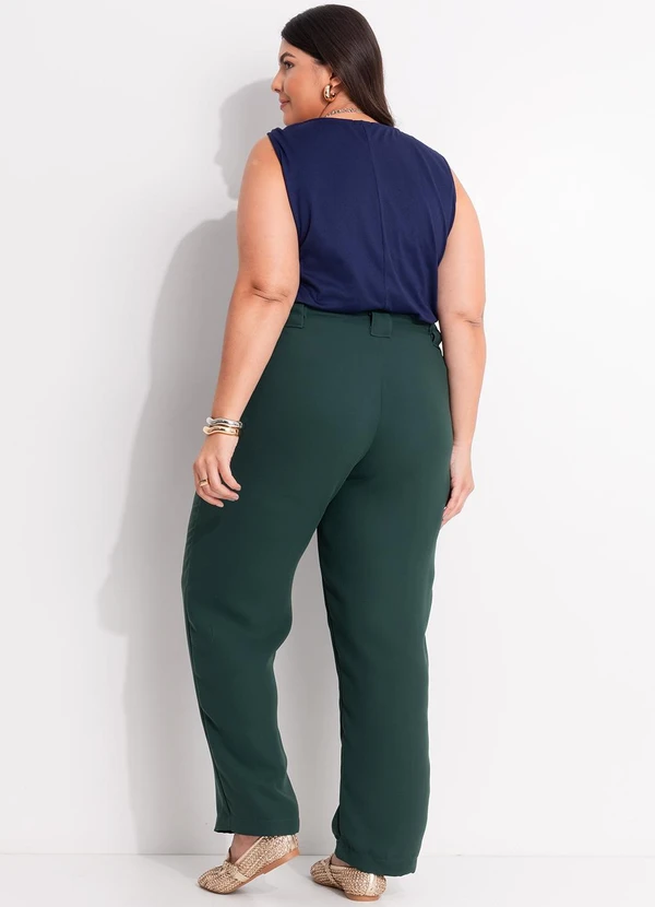 Marguerite - Calça Verde Escuro em Crepe Plano 8