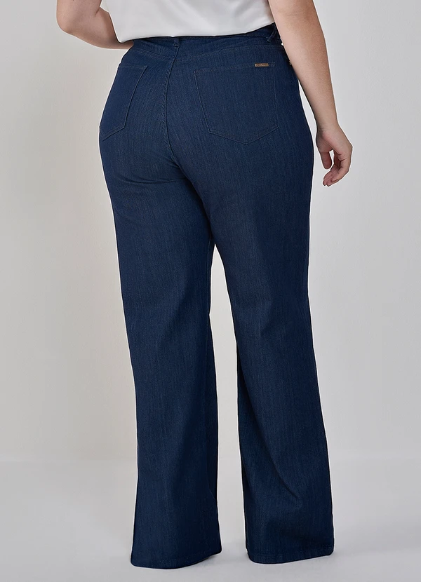Principessa - Calça Wide Leg Jeans com Nervura Plus Size Nataly 2