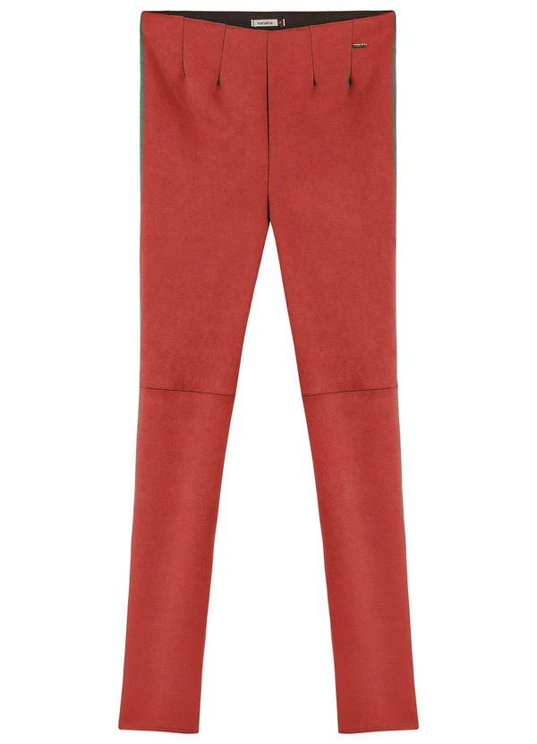 Marialícia - Calça Feminina Legging Suede Laranja