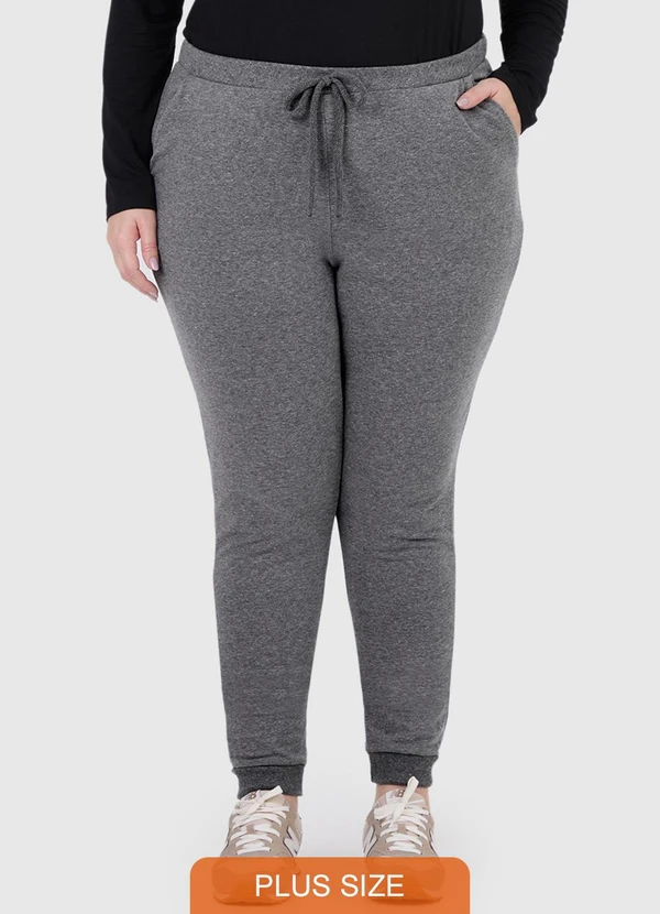 Malwee - Calça Jogger Feminino Plus Cinza