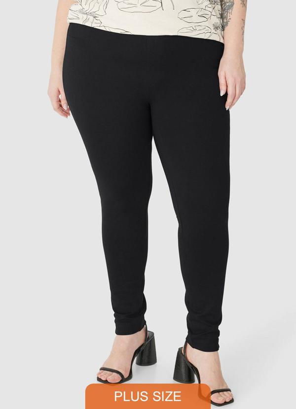 Malwee - Calça Legging com Fenda Plus Preto