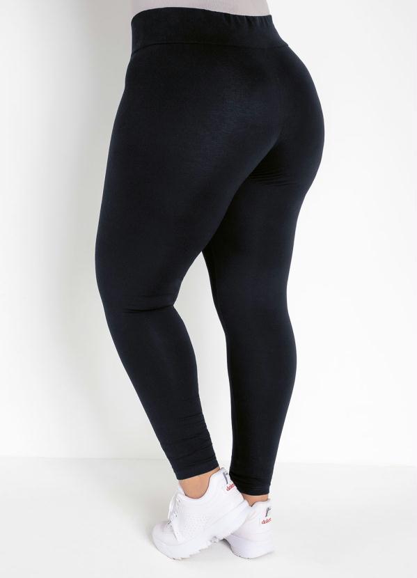 Basicamente - Calça Legging Plus Size Preta com Cós Largo 2