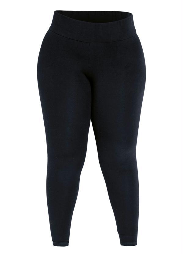 Basicamente - Calça Legging Plus Size Preta com Cós Largo 3