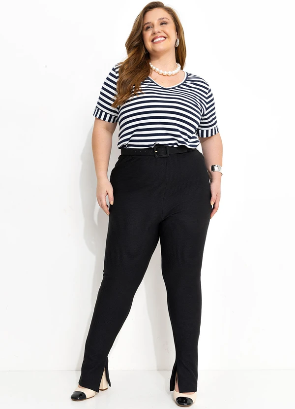 Marguerite - Calça Preta em Malha Anarruga 4