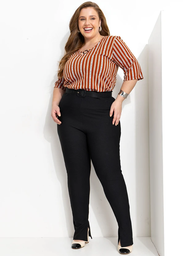 Marguerite - Calça Preta em Malha Anarruga 9