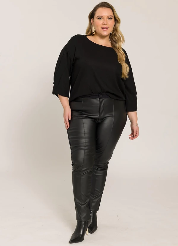 Lisamour - Calça Skinny Resinada Preta 6