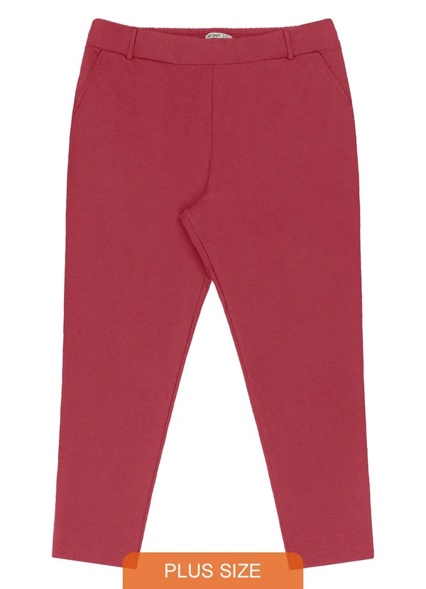 Secret Glam - Calça Slim Plus Size Feminina Vermelho