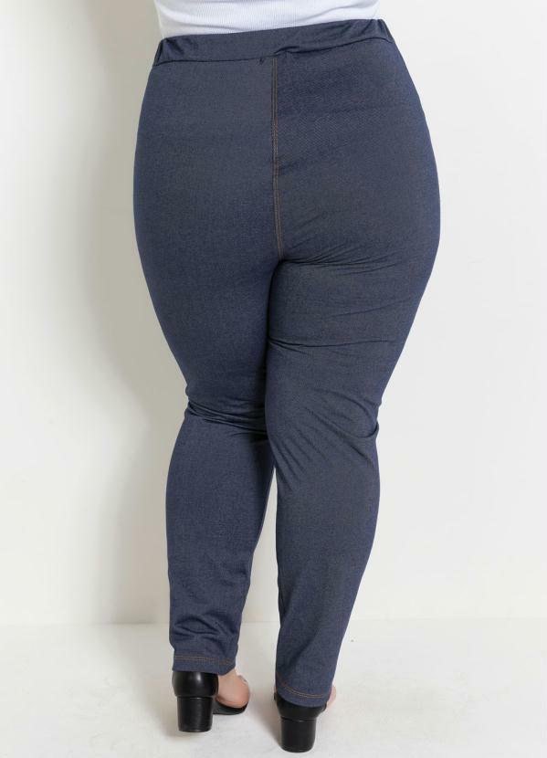 Marguerite - Legging Azul com Bolsos Frontais Plus Size 2