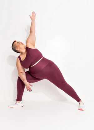 Marguerite - Legging Bordô em Malha Suplex Zero Transparência - MARGUERITE