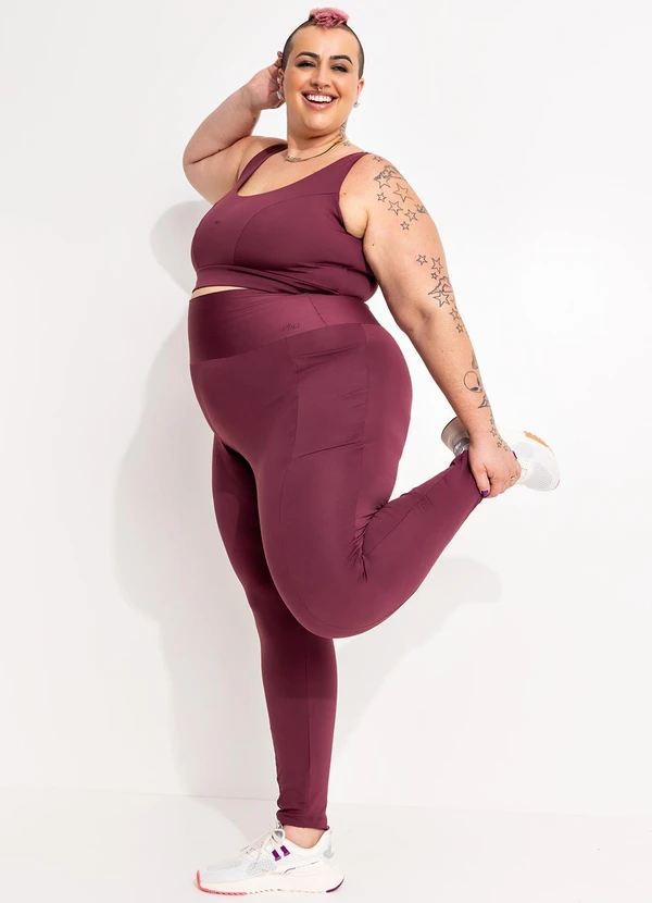 Marguerite - Legging Bordô em Malha Suplex Zero Transparência 11
