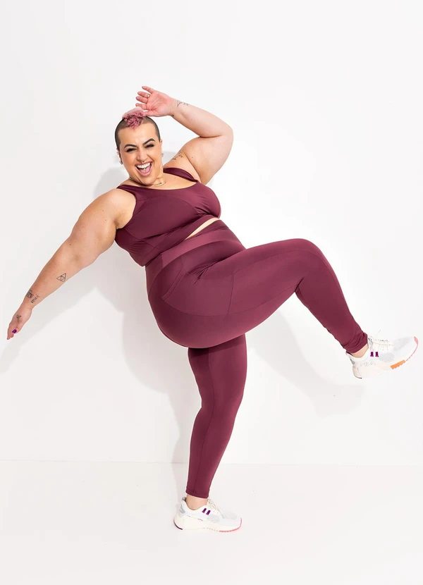 Marguerite - Legging Bordô em Malha Suplex Zero Transparência 12