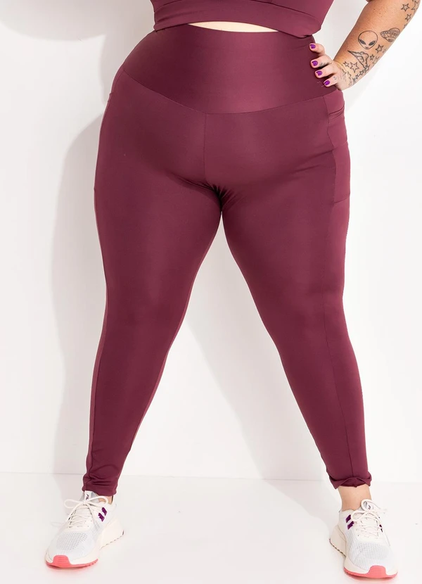 Marguerite - Legging Bordô em Malha Suplex Zero Transparência 2