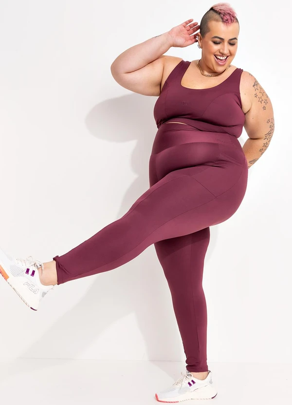 Marguerite - Legging Bordô em Malha Suplex Zero Transparência 8