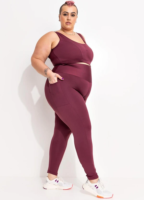Marguerite - Legging Bordô em Malha Suplex Zero Transparência 10