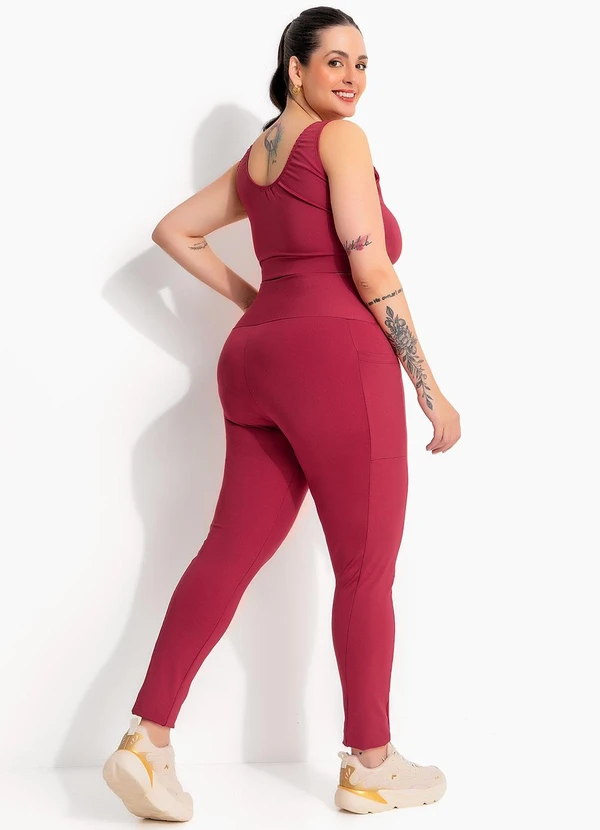 Legging bordo zero transparencia com bolsos laterais - MARGUERITE
