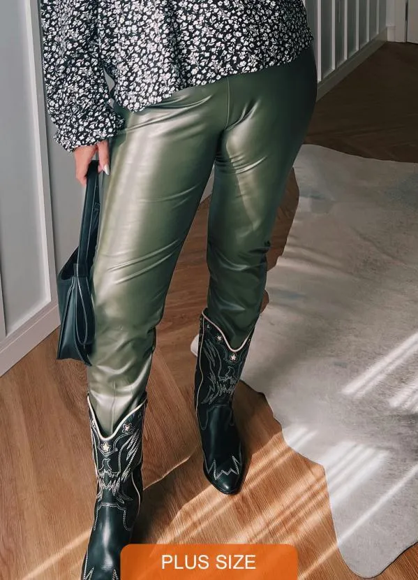 Maelle - Legging em Tecido Sintético Verde