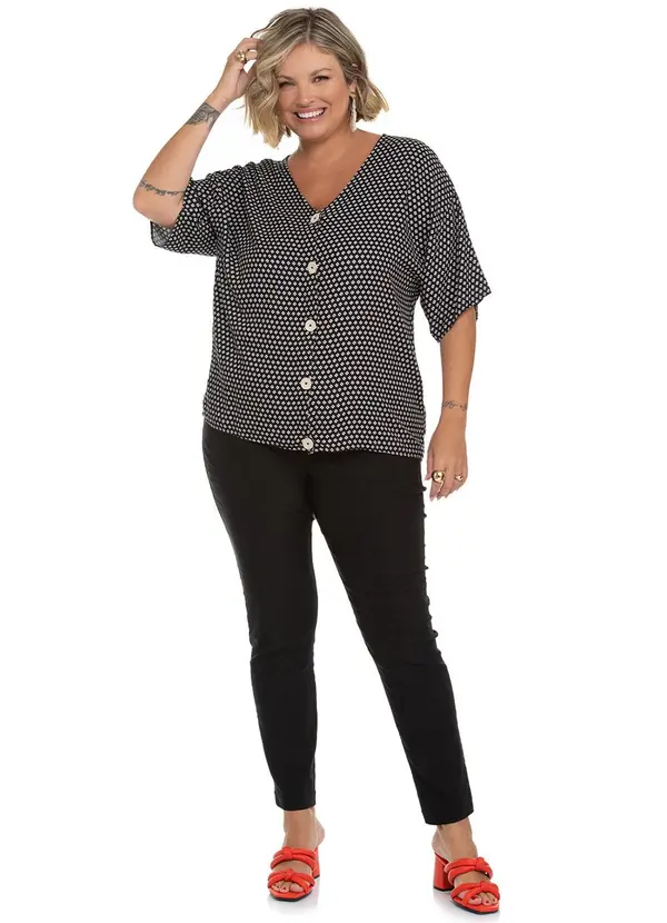 Secret Glam - Legging Feminina Bengaline Plus Size Preto 3