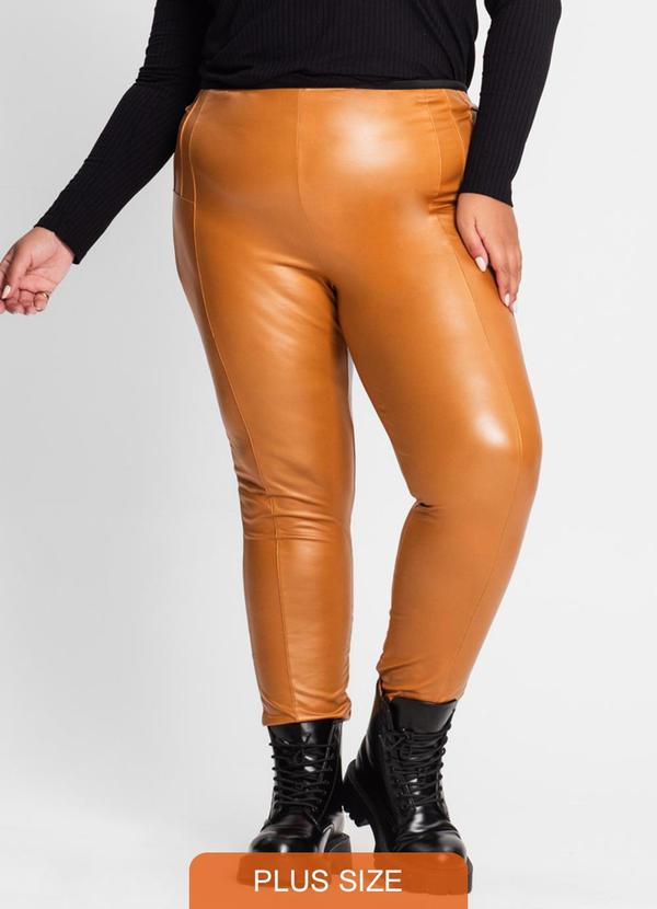 Secret Glam - Legging Feminina Cirrê Plus Size Marrom