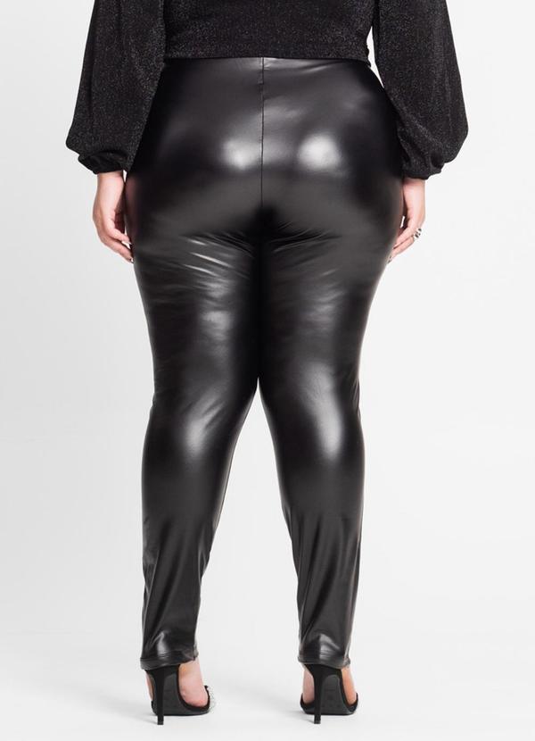 Secret Glam - Legging Feminina Cirrê Plus Size Preto 2