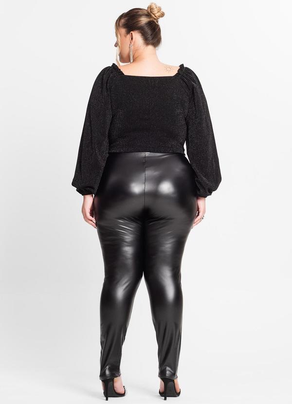 Secret Glam - Legging Feminina Cirrê Plus Size Preto 4
