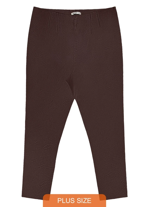 Secret Glam - Legging Feminina Plus Size em Courino Marrom