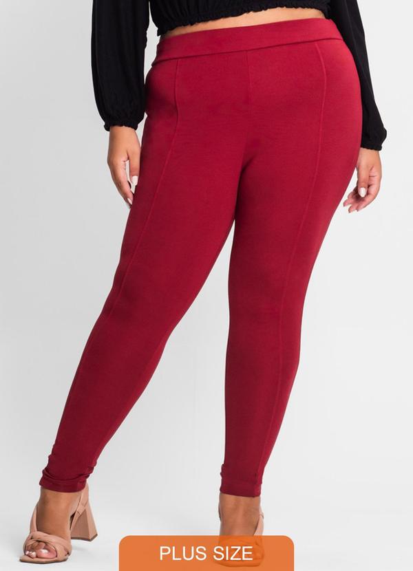 Secret Glam - Legging Feminina Plus Size Vermelho