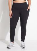 Legging Preta Zero Transpar�ncia com Bolsos Laterais