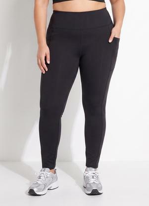 Legging Preta Zero Transpar�ncia com Bolsos Laterais