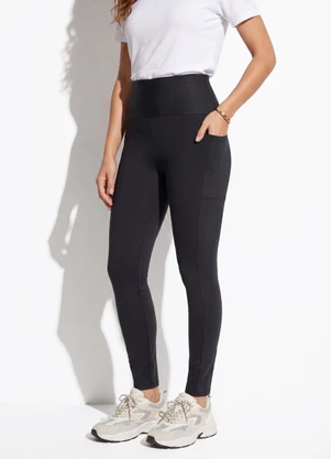 Marguerite - Legging Preta Zero Transparência com Bolsos Laterais - MARGUERITE